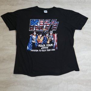 Kiss Freedom Rock Tour Front and Back Graphic 2016 Black Delta T-Shirt XL